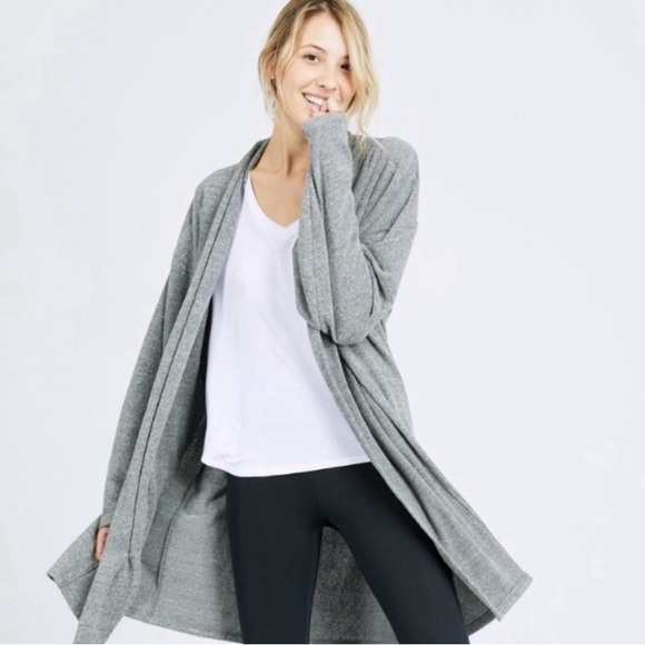 🆕O/S JOAH BROWN ETOILE SALT & PEPPER OVERSIZED CARDIGAN RIBBED BLACK & WHITE - Picture 12 of 16